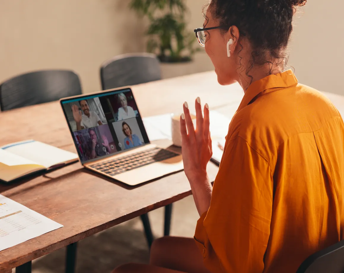 Remote training meeting of creative talent