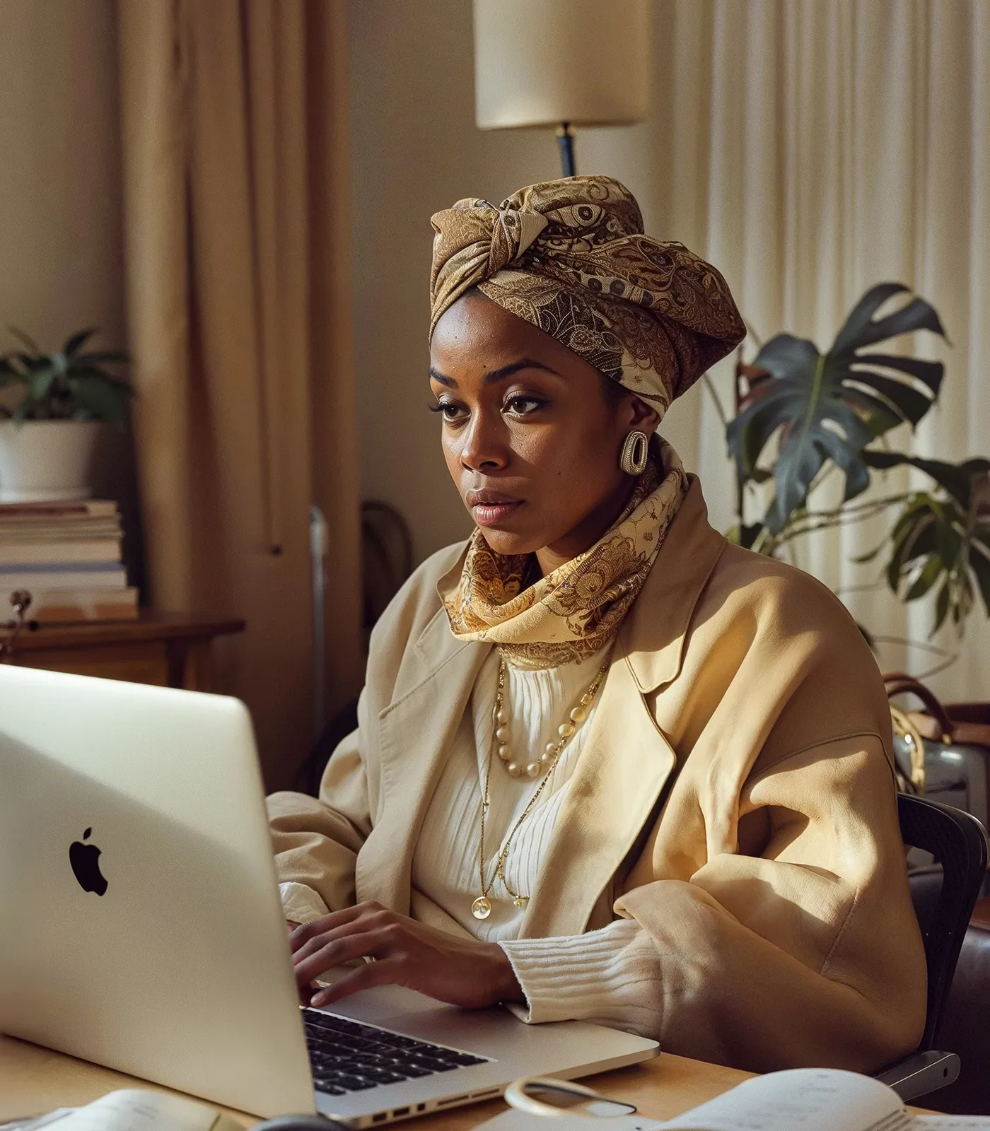 Nigerian woman working remotely